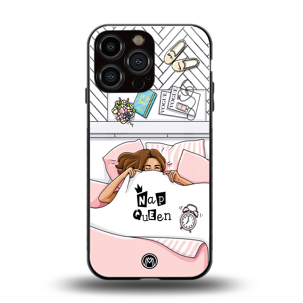 nap queen girl back phone cover | glass case for iphone 16 pro max
