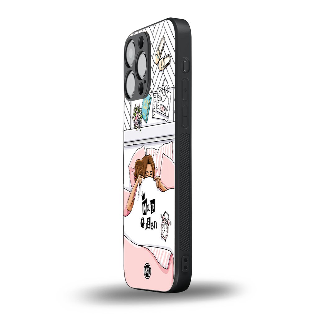 nap queen girl back phone cover | glass case for iphone 16 pro max