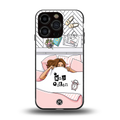 nap queen girl back phone cover | glass case for iphone 16 pro