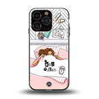 nap queen girl back phone cover | glass case for iphone 16 pro