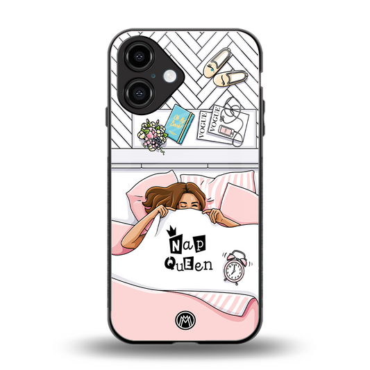 nap queen girl back phone cover | glass case for iphone 16