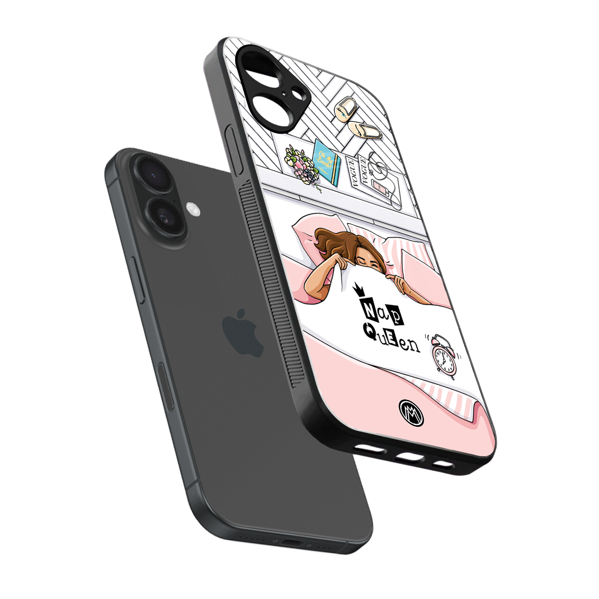nap queen girl back phone cover | glass case for iphone 16