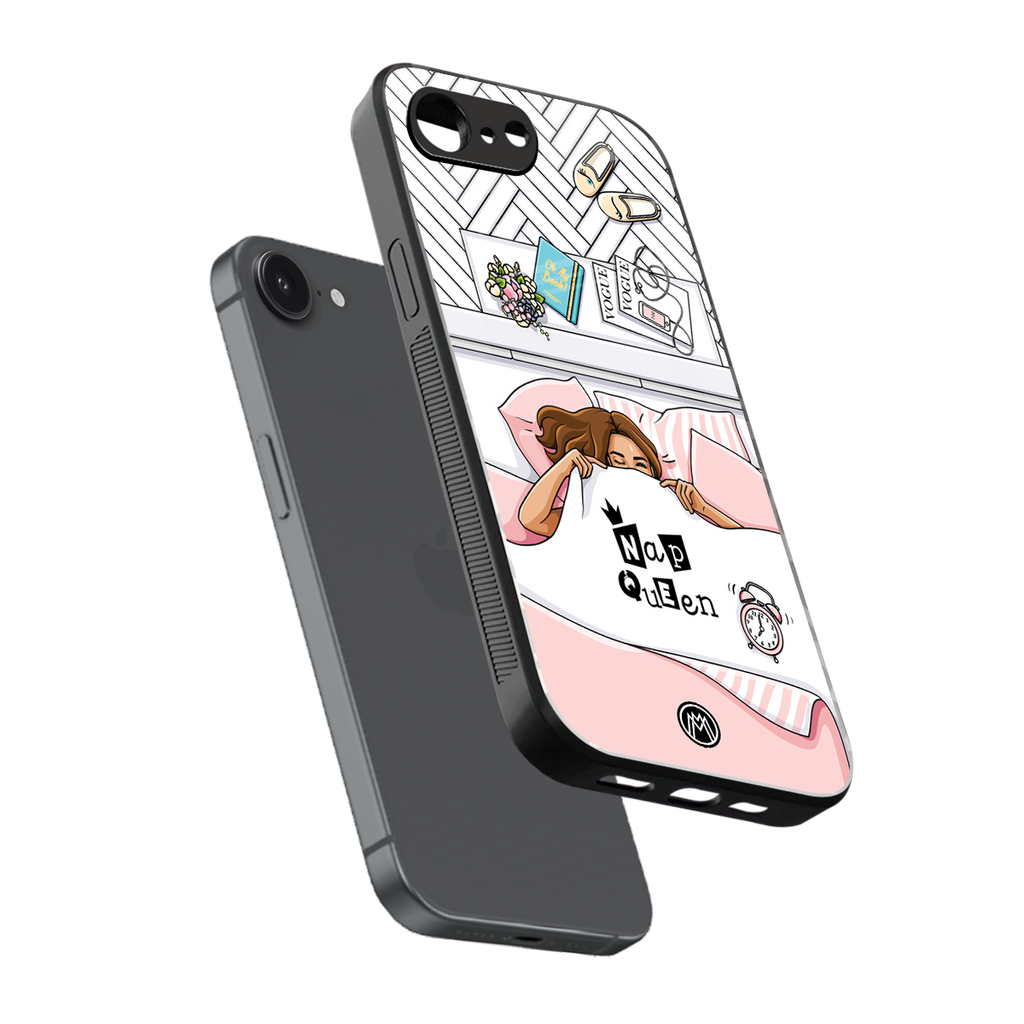 nap queen girl back phone cover | glass case for iphone 16e