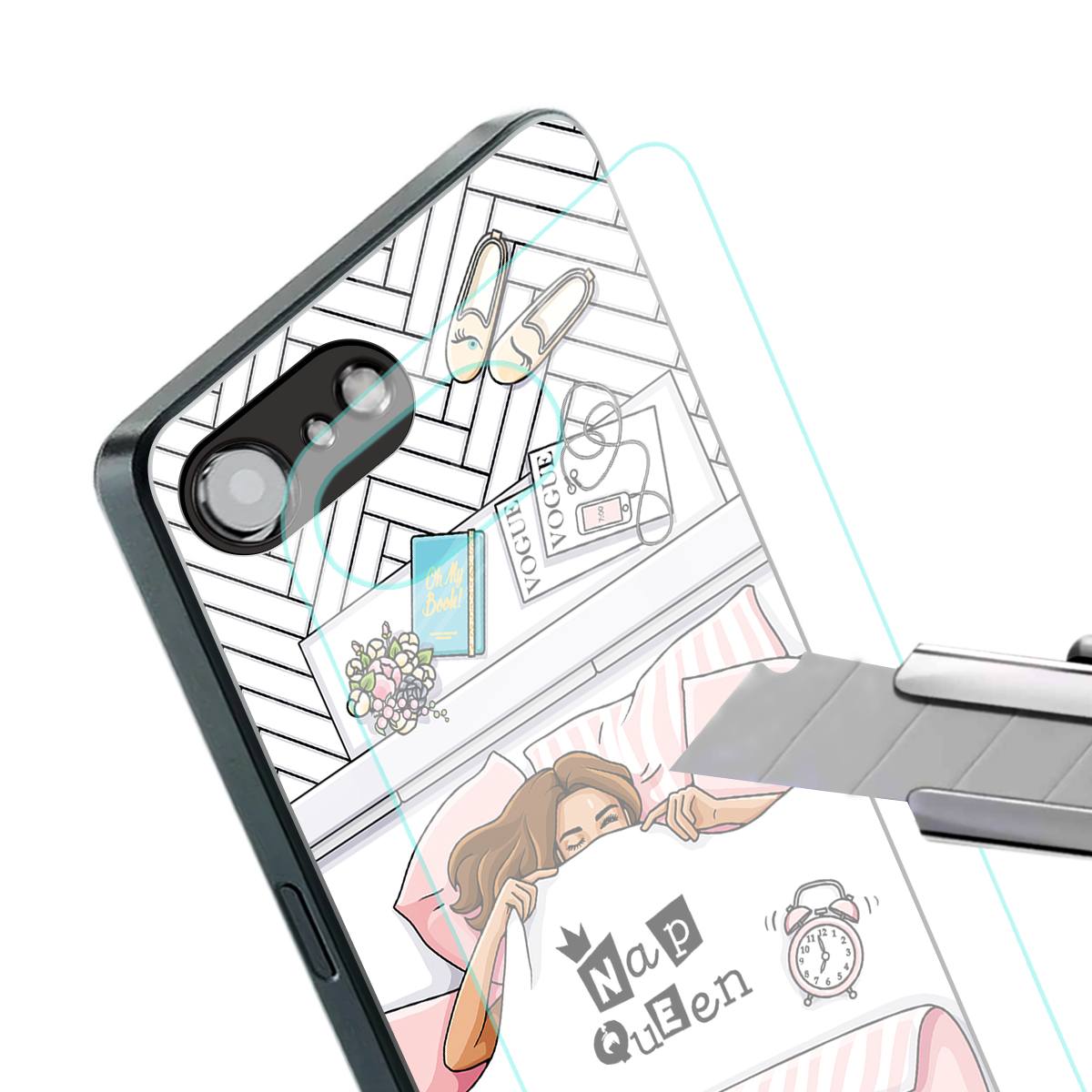 nap queen girl back phone cover | glass case for iphone 16e