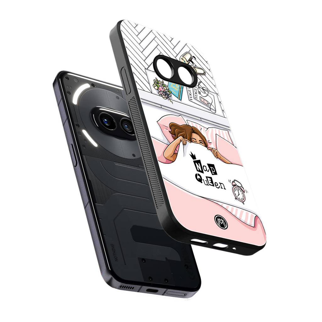 nap queen girl back phone cover | glass case for nothing phone 2a