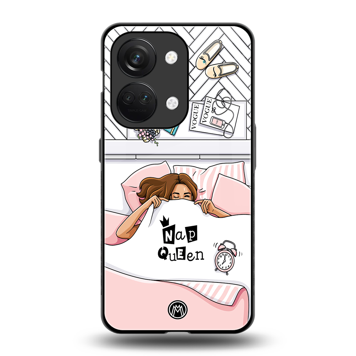 nap queen girl back phone cover | glass case for oneplus nord 3