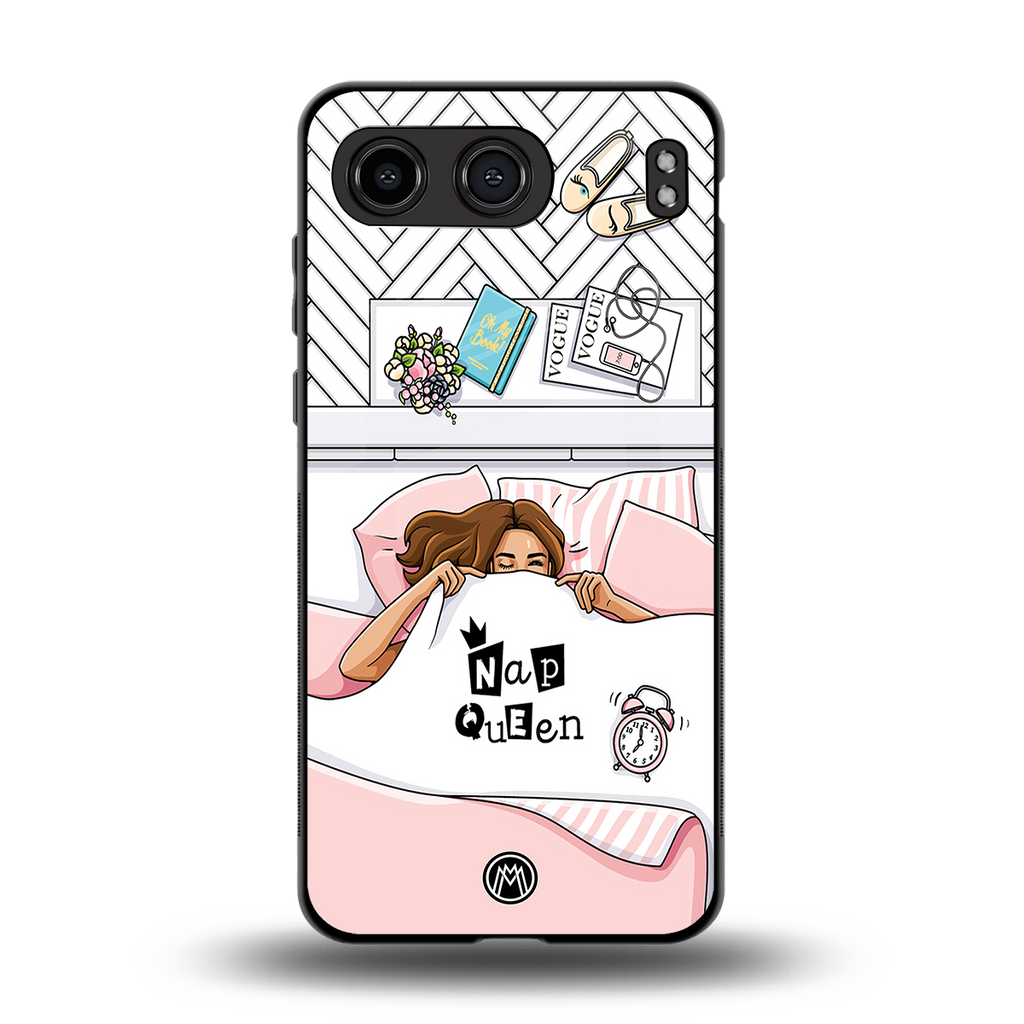 nap queen girl back phone cover | glass case for oneplus nord 4