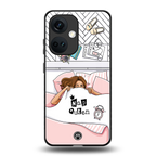 nap queen girl back phone cover | glass case for oneplus nord ce 3