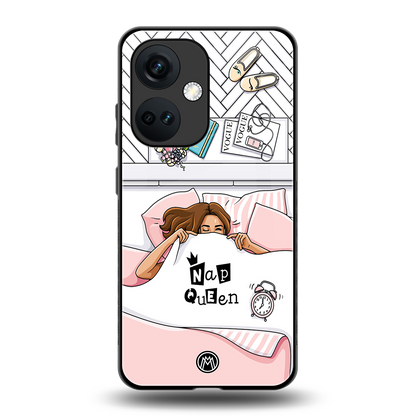 nap queen girl back phone cover | glass case for oneplus nord ce 3