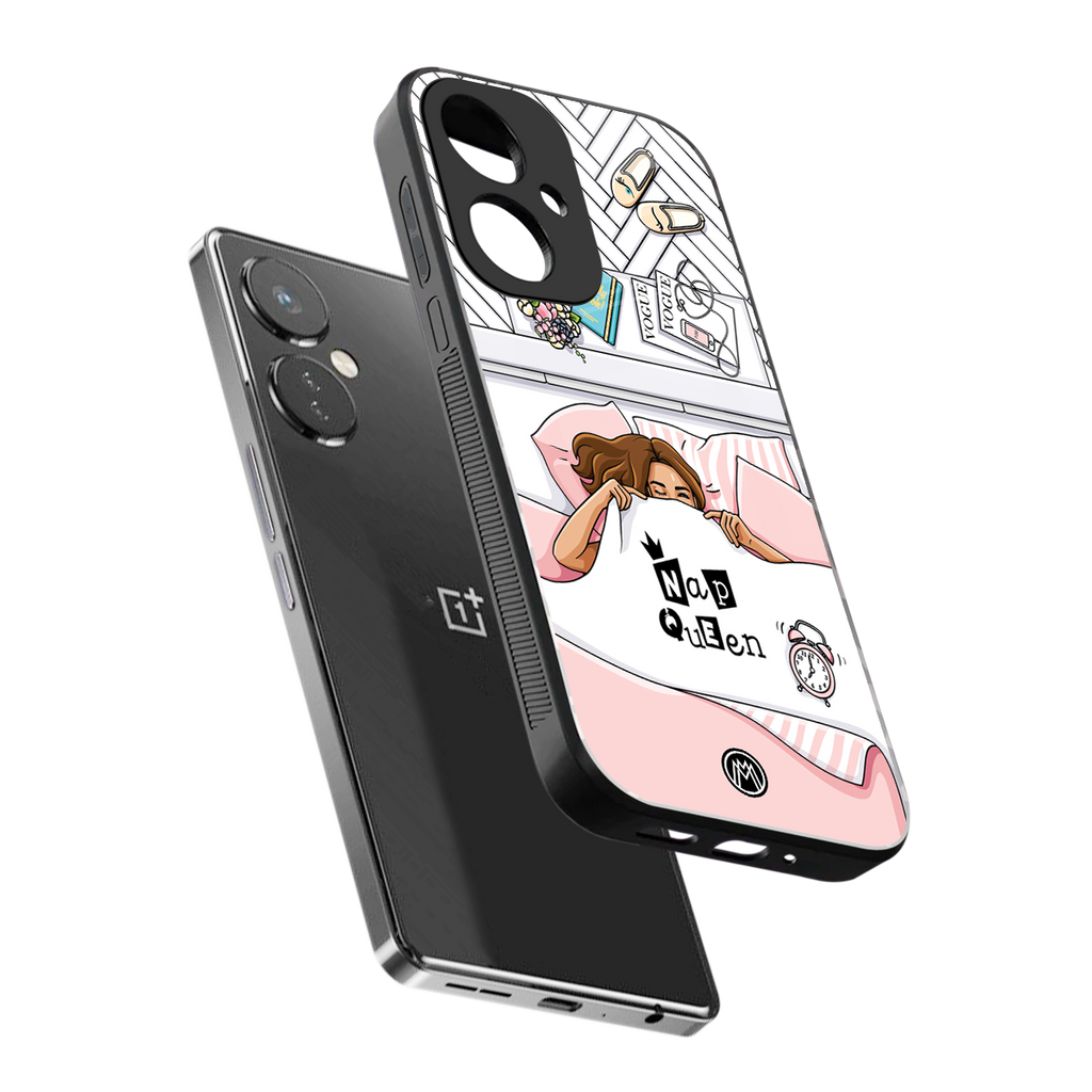 nap queen girl back phone cover | glass case for oneplus nord ce 3