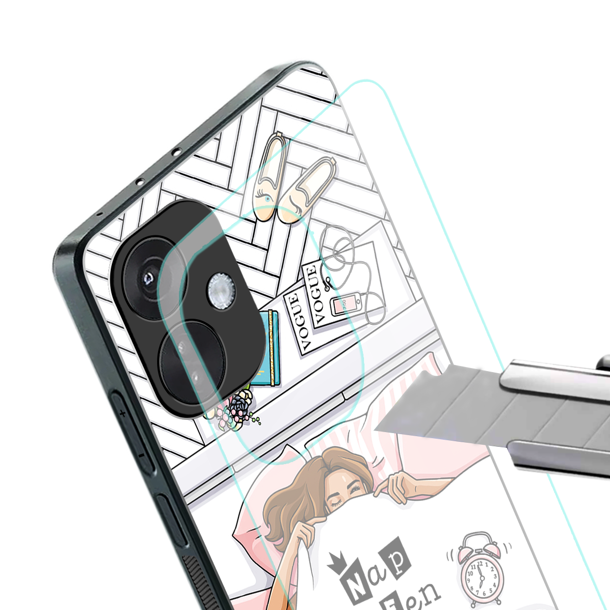 nap queen girl back phone cover | glass case for oneplus nord ce 3