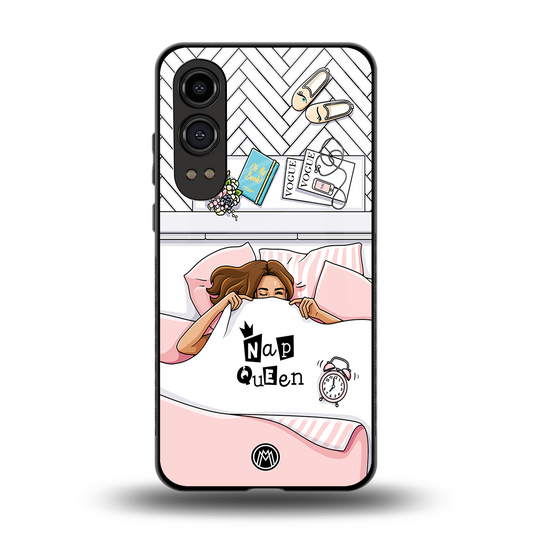 nap queen girl back phone cover | glass case for oneplus nord ce 4 lite