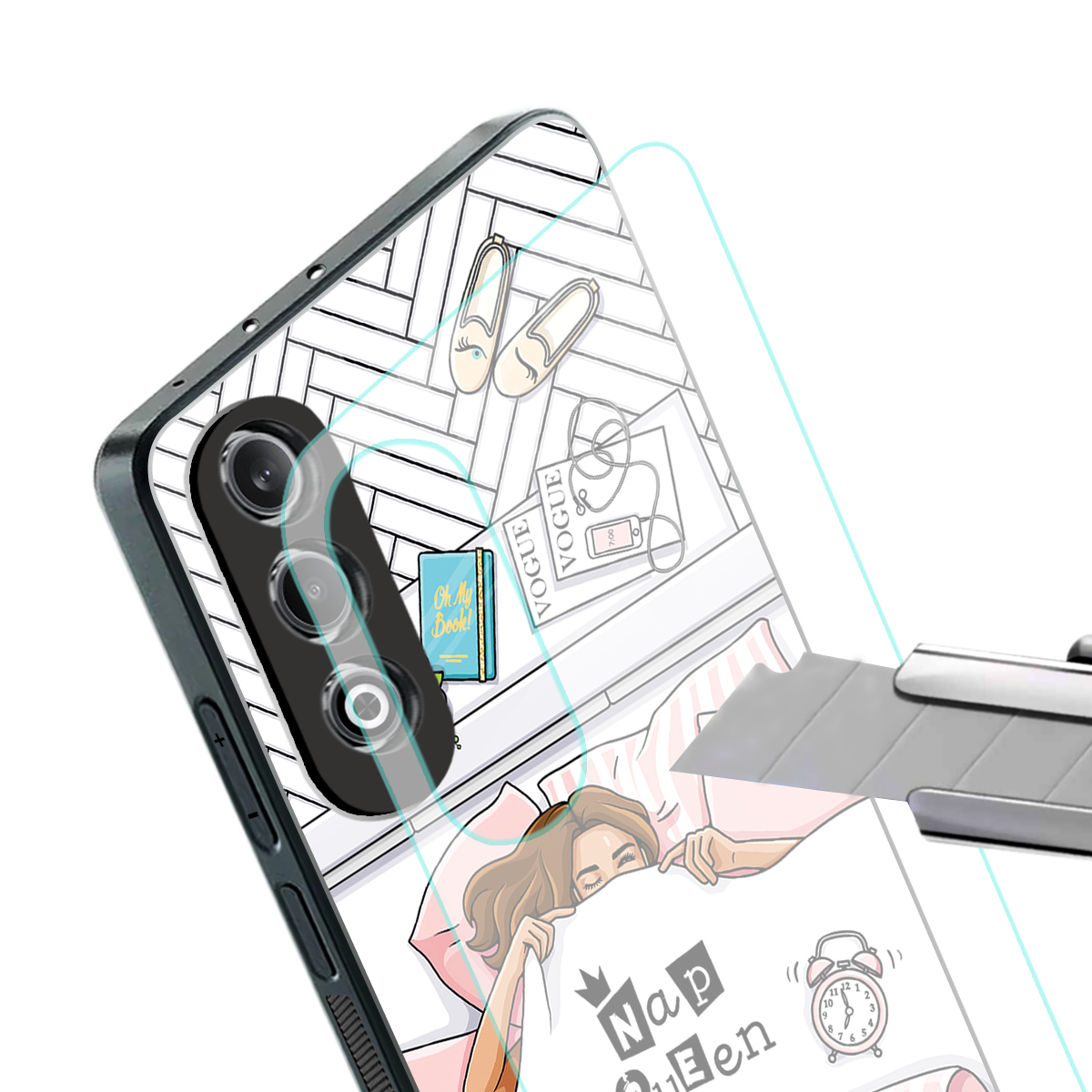 nap queen girl back phone cover | glass case for oneplus nord ce 4