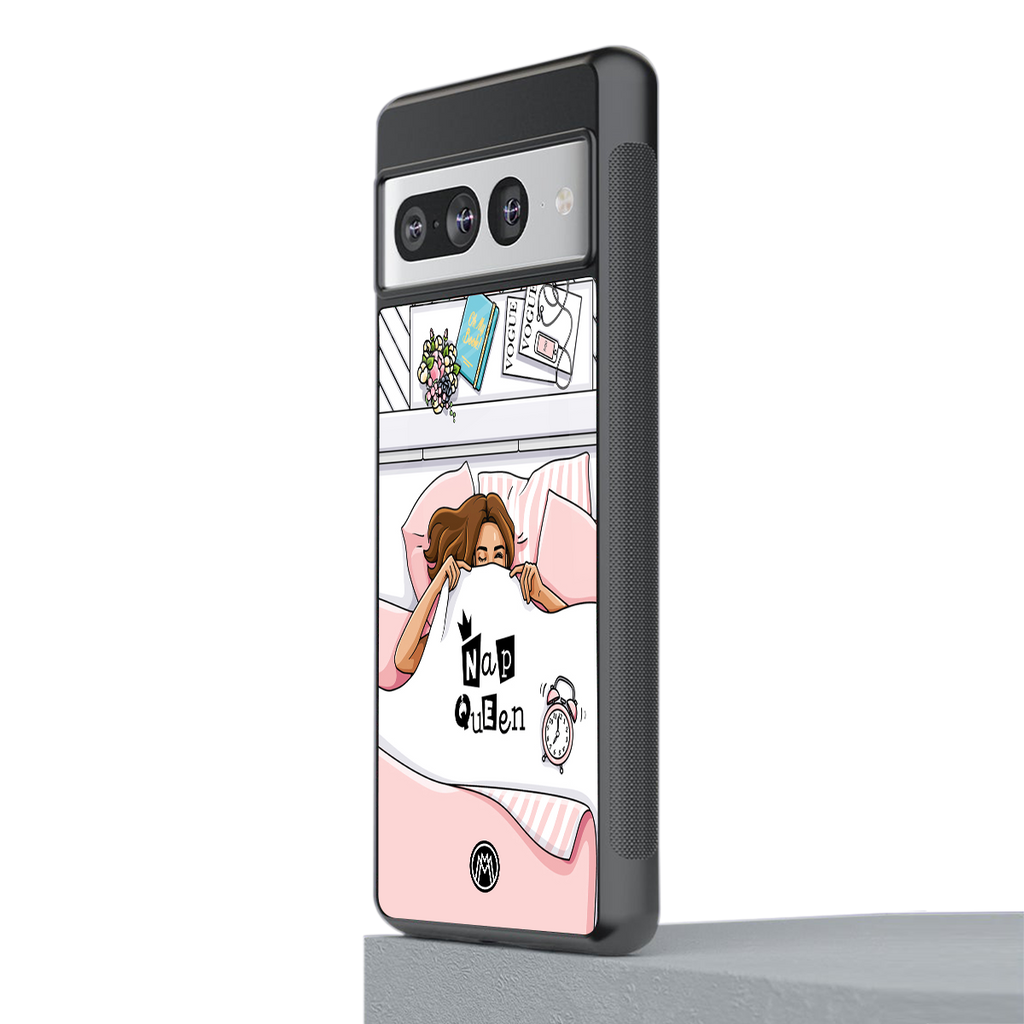 nap queen girl back phone cover | glass case for google pixel 7 pro