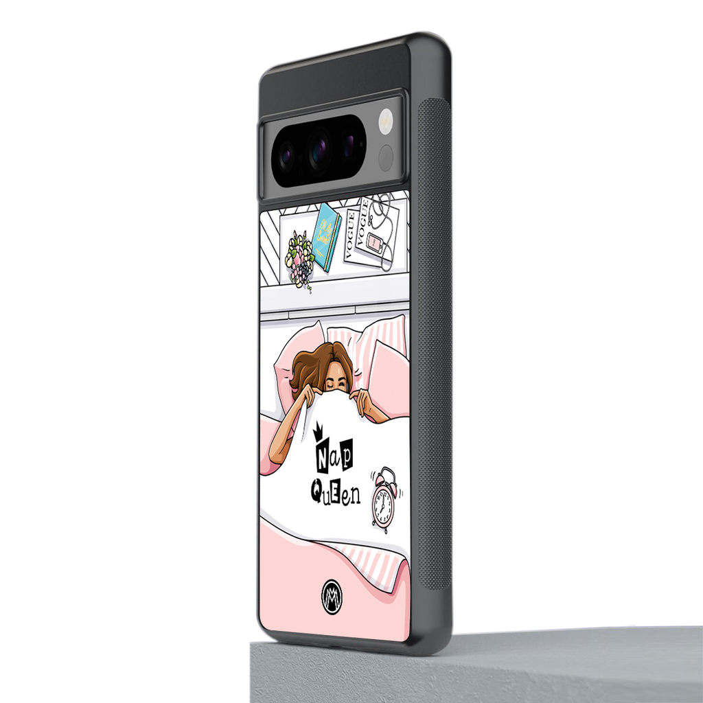 nap queen girl back phone cover | glass case for google pixel 8 pro