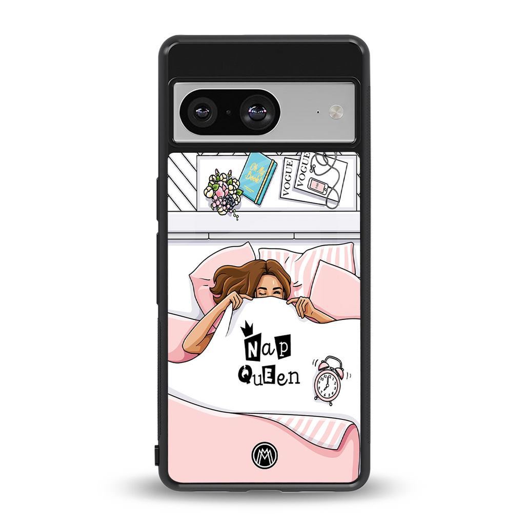nap queen girl back phone cover | glass case for Google Pixel 8