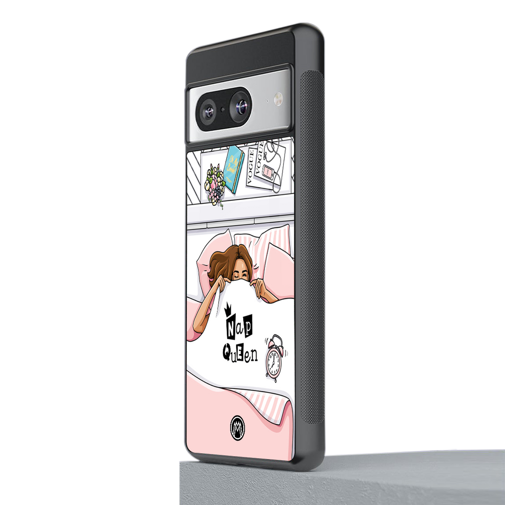 nap queen girl back phone cover | glass case for Google Pixel 8