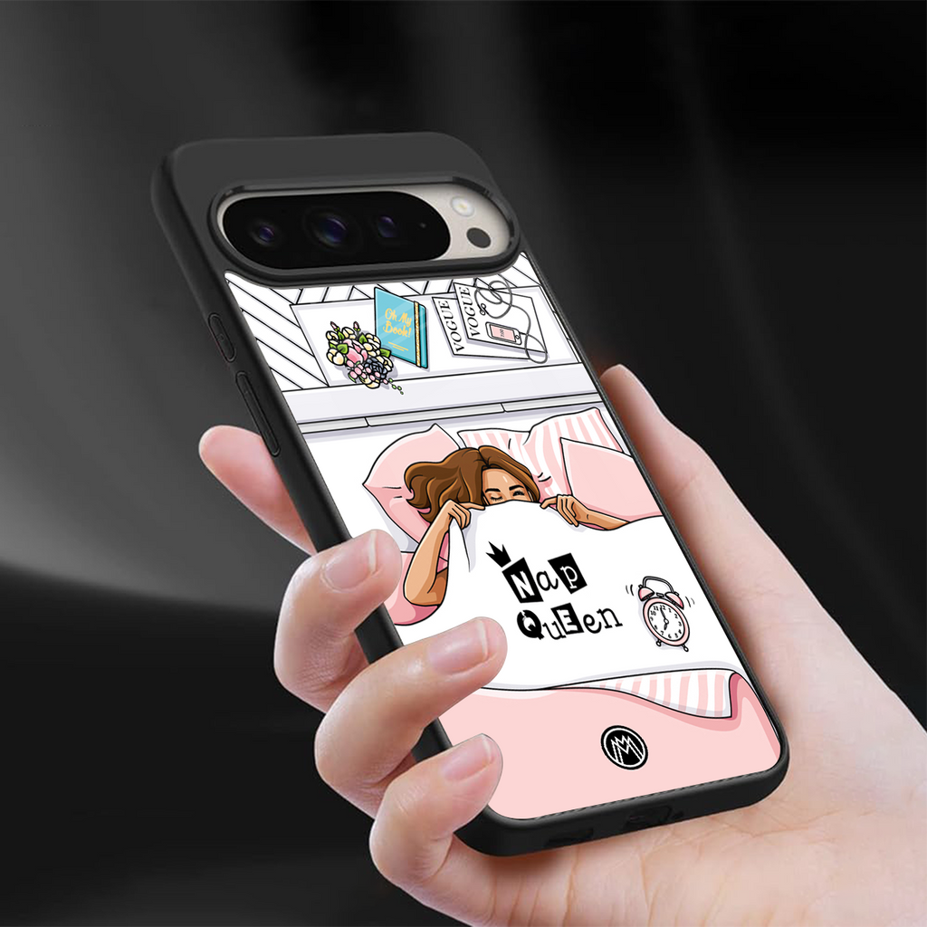 nap queen girl back phone cover | glass case for google pixel 9 pro