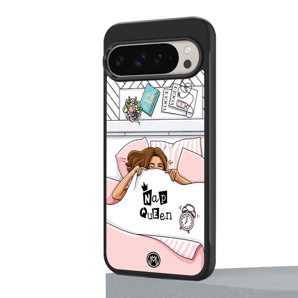 nap queen girl back phone cover | glass case for google pixel 9 pro