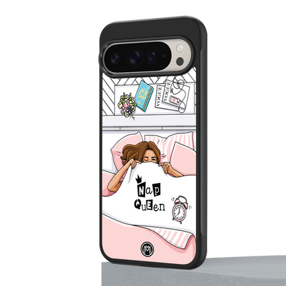 nap queen girl back phone cover | glass case for google pixel 9 pro xl