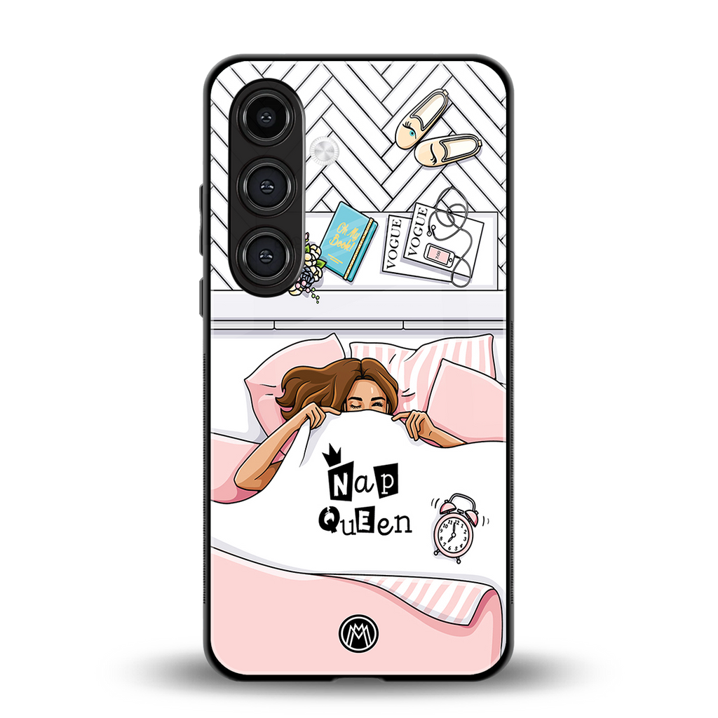 nap queen girl back phone cover | glass case for samsung galaxy s24