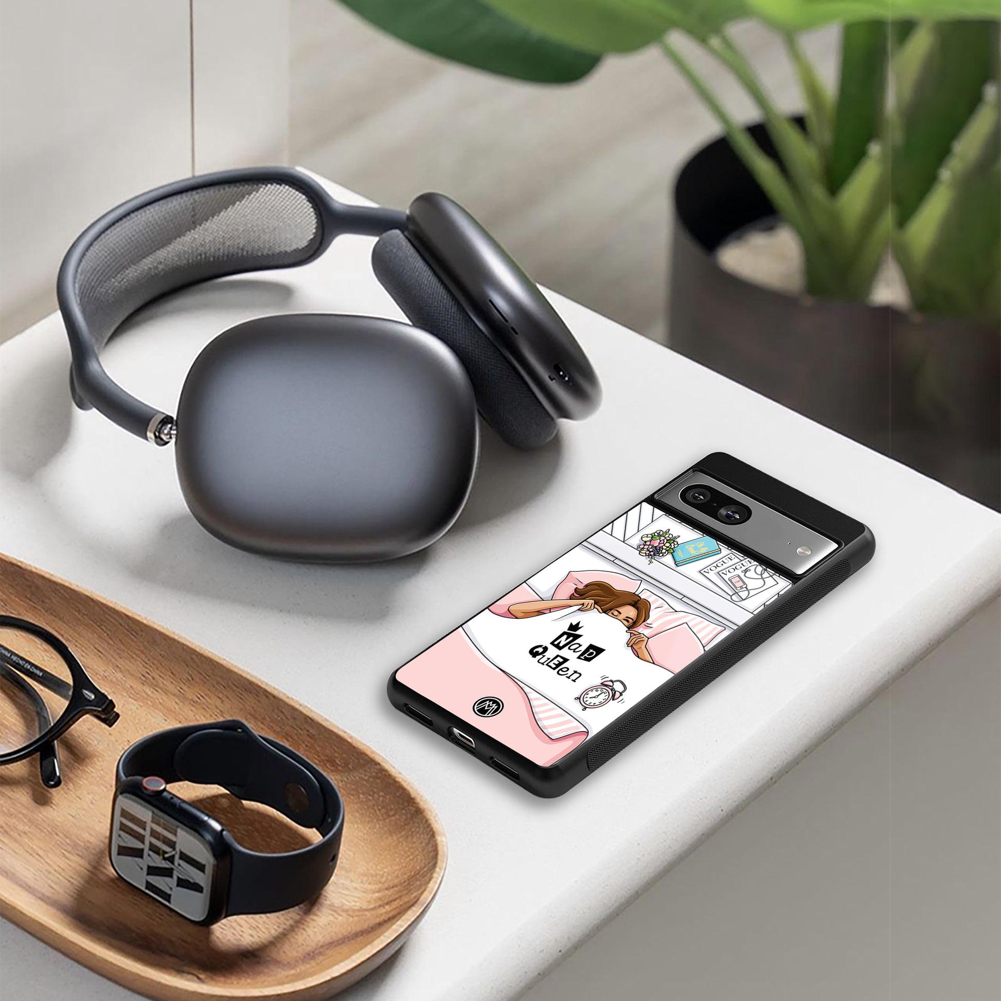 nap queen girl back phone cover | glass case for iphone 15 pro