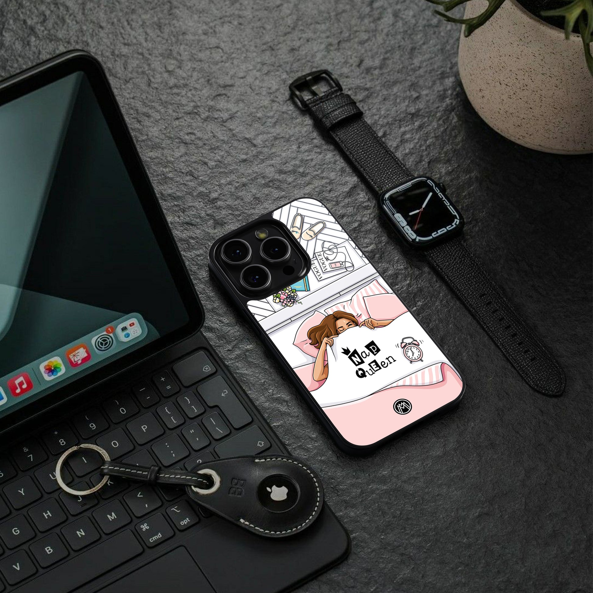 nap queen girl back phone cover | glass case for iphone 16