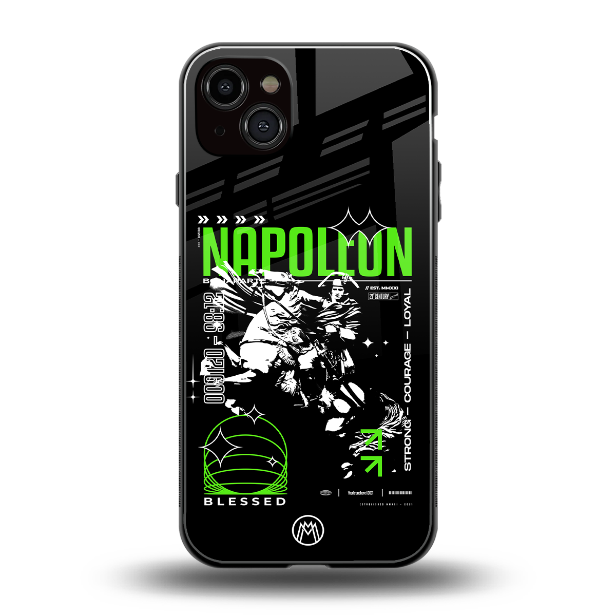 napoleon back phone cover | glass case for iphone 15 plus
