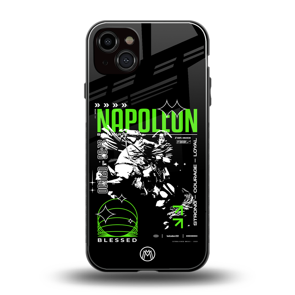 napoleon back phone cover | glass case for iphone 14 plus