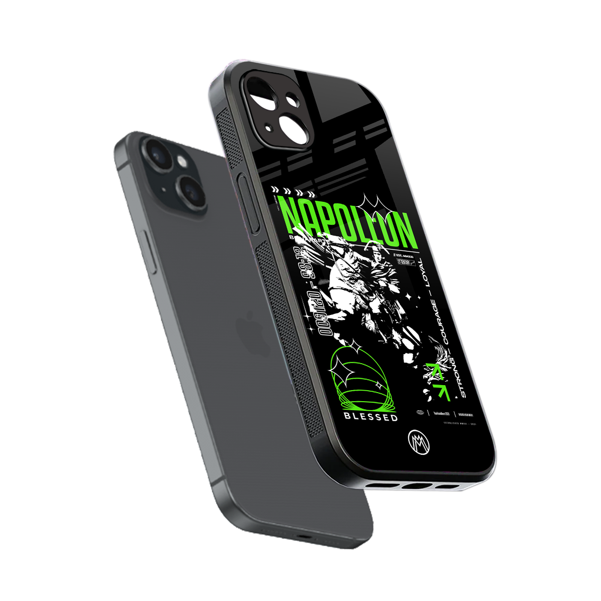 napoleon back phone cover | glass case for iphone 15 plus