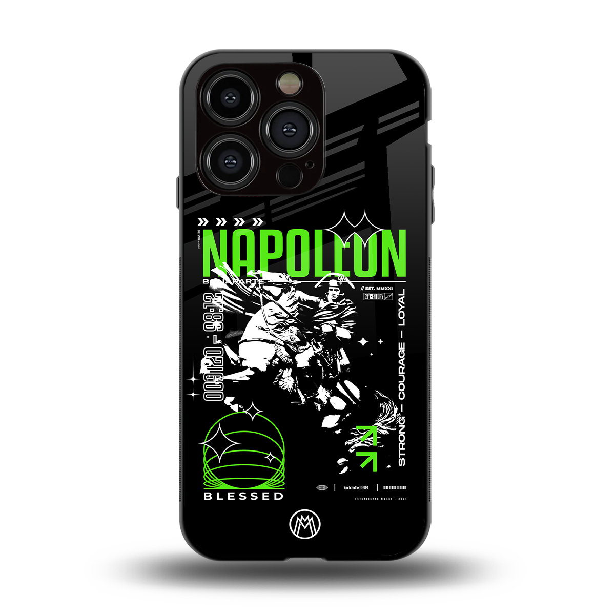 napoleon back phone cover | glass case for iphone 15 pro