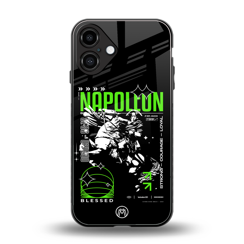 napoleon back phone cover | glass case for iphone 16 plus