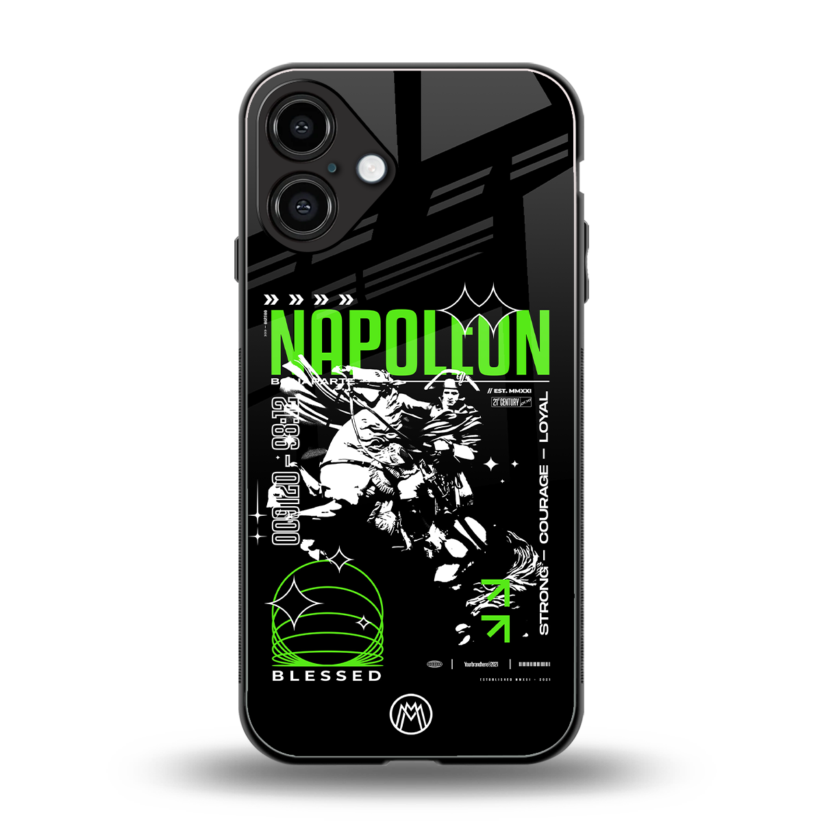 napoleon back phone cover | glass case for iphone 16 plus