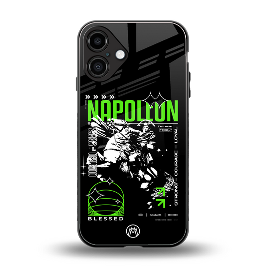 napoleon back phone cover | glass case for iphone 16 plus