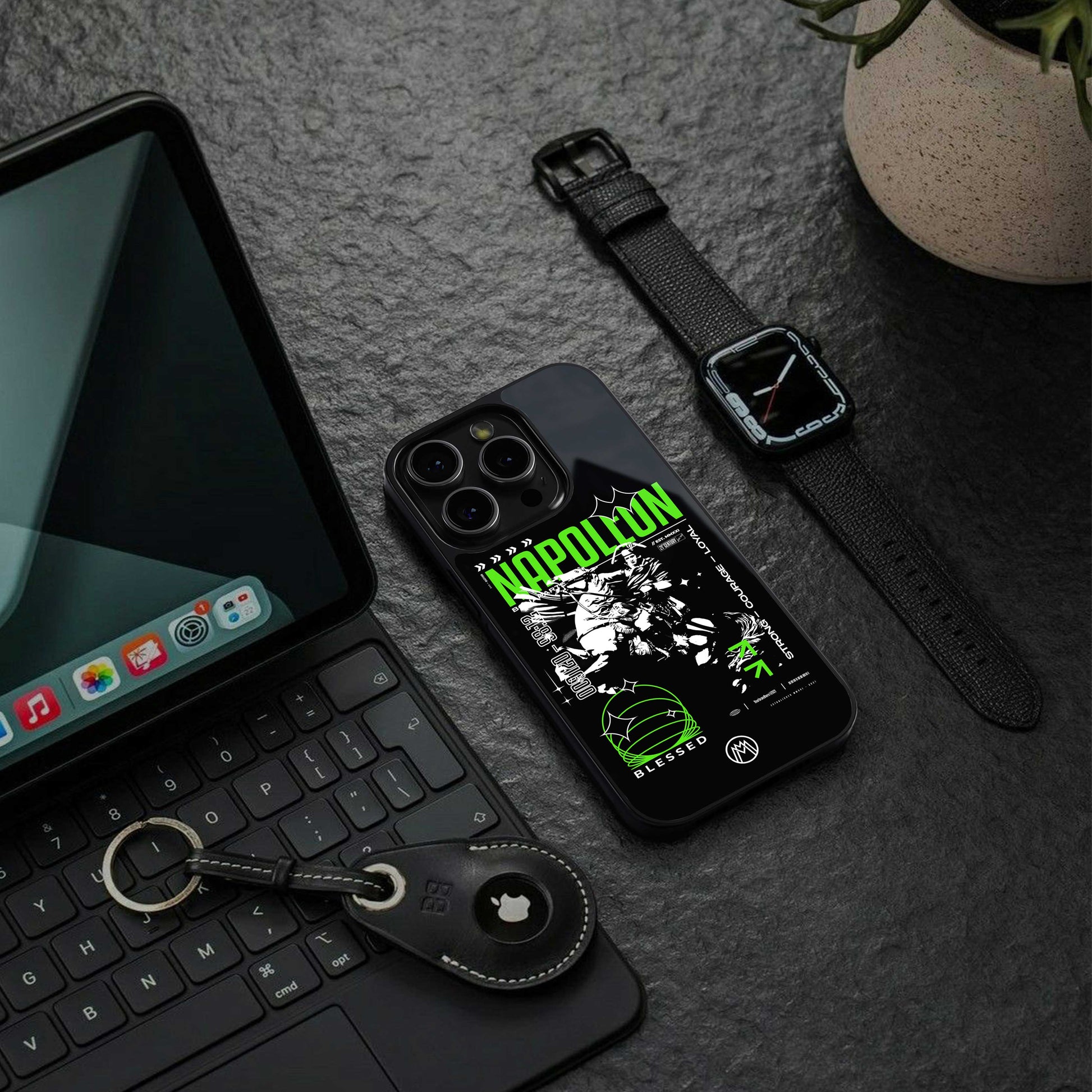 napoleon back phone cover | glass case for iphone 13 pro max