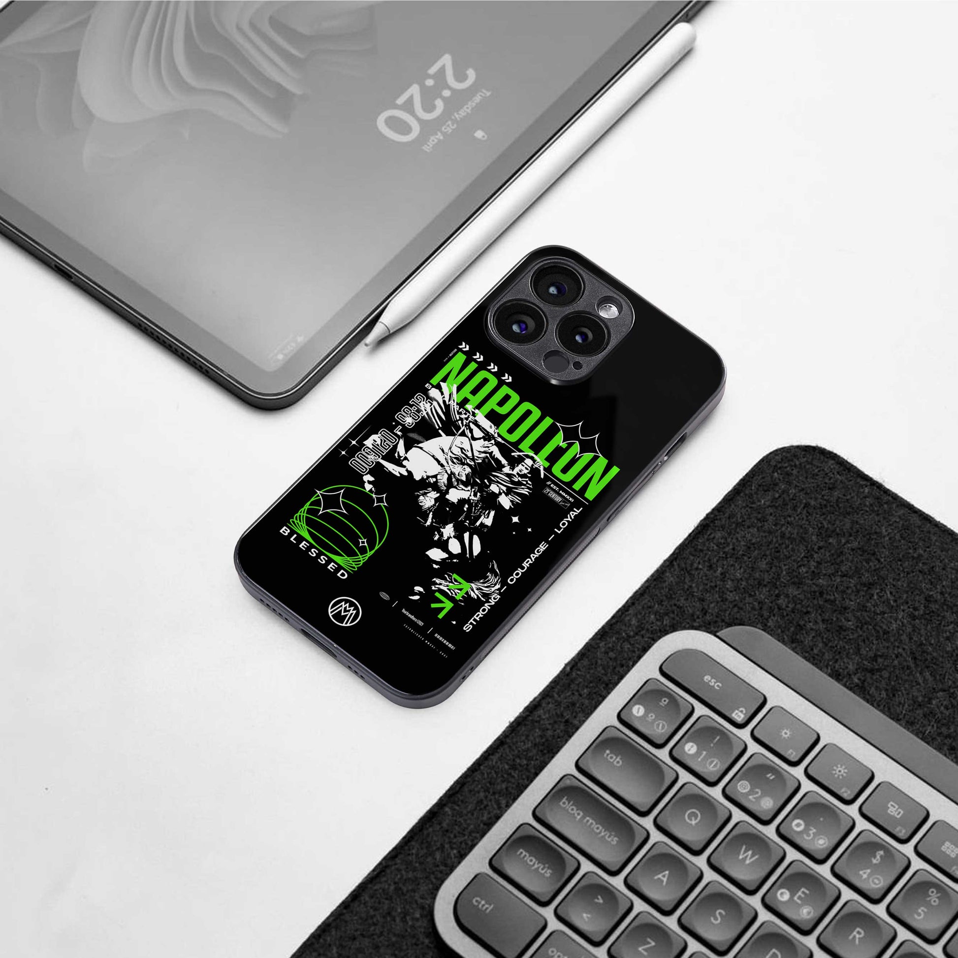napoleon back phone cover | glass case for iphone 13 pro max