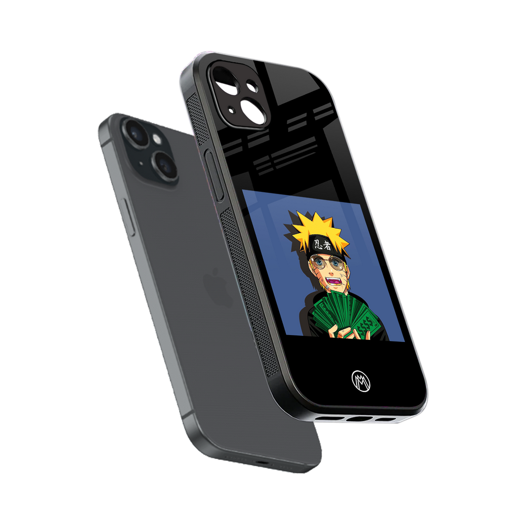 naruto hypebeast back phone cover | glass case for iphone 15 plus