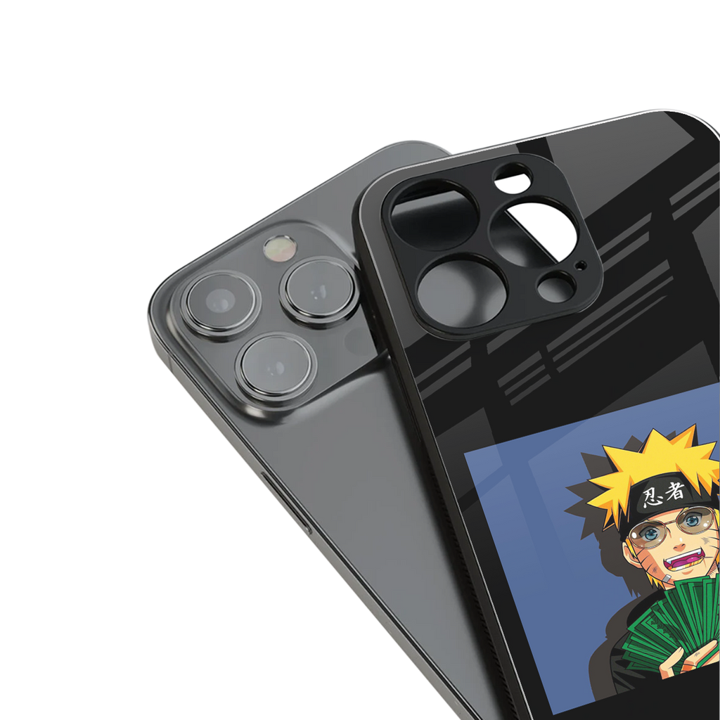 naruto hypebeast back phone cover | glass case for iphone 15 plus