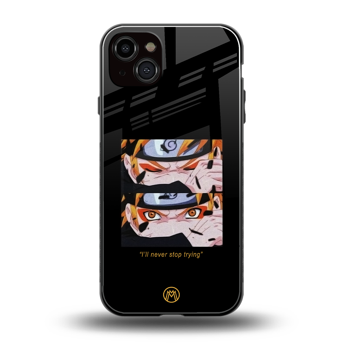 naruto motivation anime back phone cover | glass case for iphone 15 plus