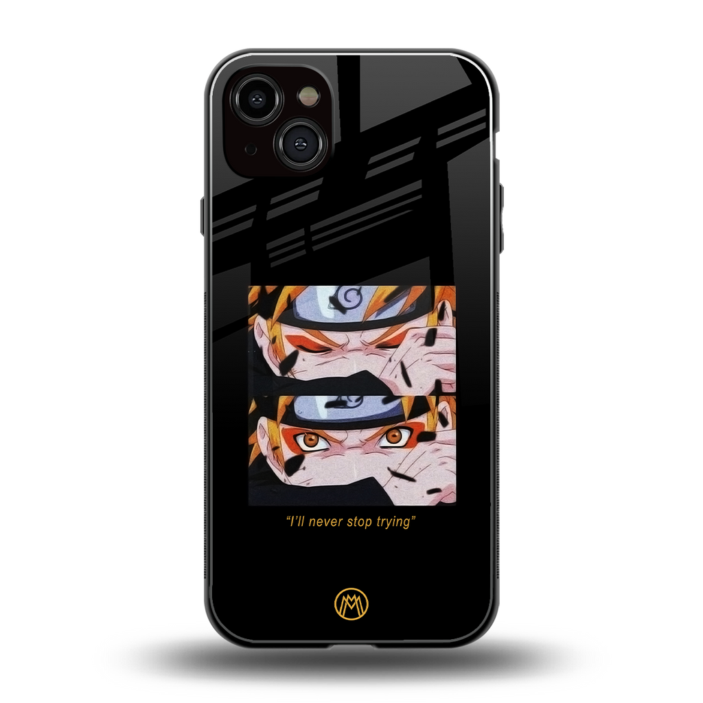 naruto motivation anime back phone cover | glass case for iphone 14 plus