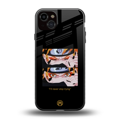 naruto motivation anime back phone cover | glass case for iphone 14 plus