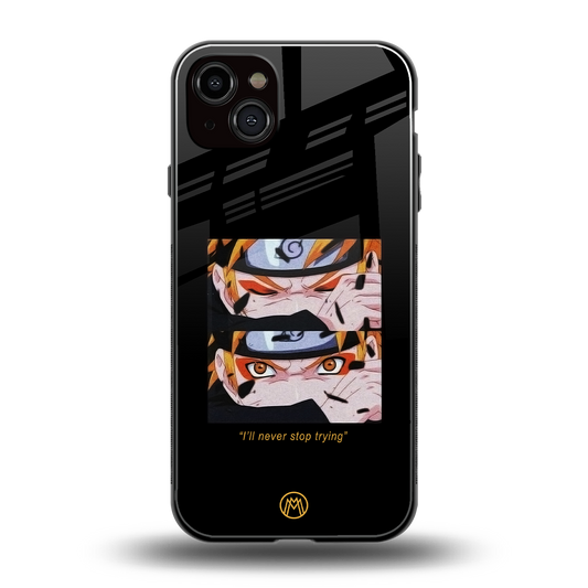 naruto motivation anime back phone cover | glass case for iphone 14 plus