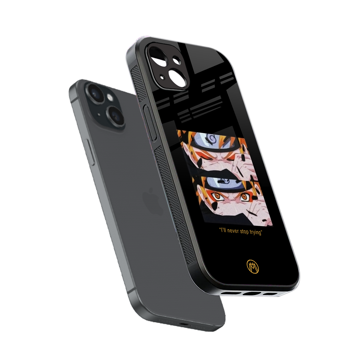 naruto motivation anime back phone cover | glass case for iphone 15 plus
