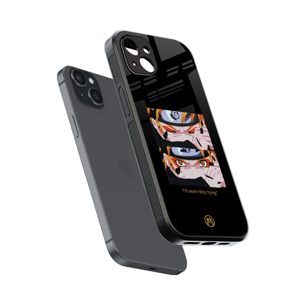 naruto motivation anime back phone cover | glass case for iphone 14 plus