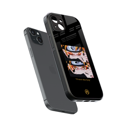 naruto motivation anime back phone cover | glass case for iphone 14 plus