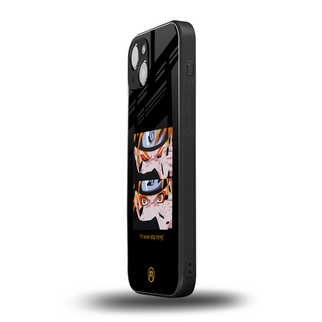 naruto motivation anime back phone cover | glass case for iphone 15 plus