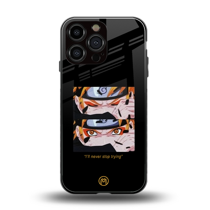 naruto motivation anime back phone cover | glass case for iphone 14 pro max