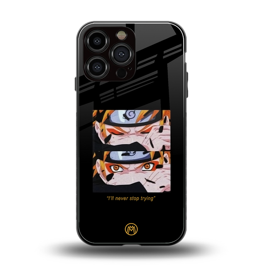 naruto motivation anime back phone cover | glass case for iphone 14 pro max