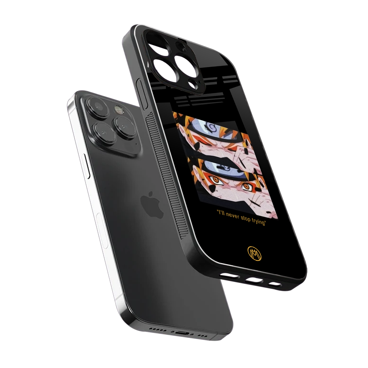 naruto motivation anime back phone cover | glass case for iphone 14 pro max