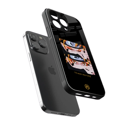 naruto motivation anime back phone cover | glass case for iphone 14 pro max